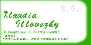 klaudia illovszky business card